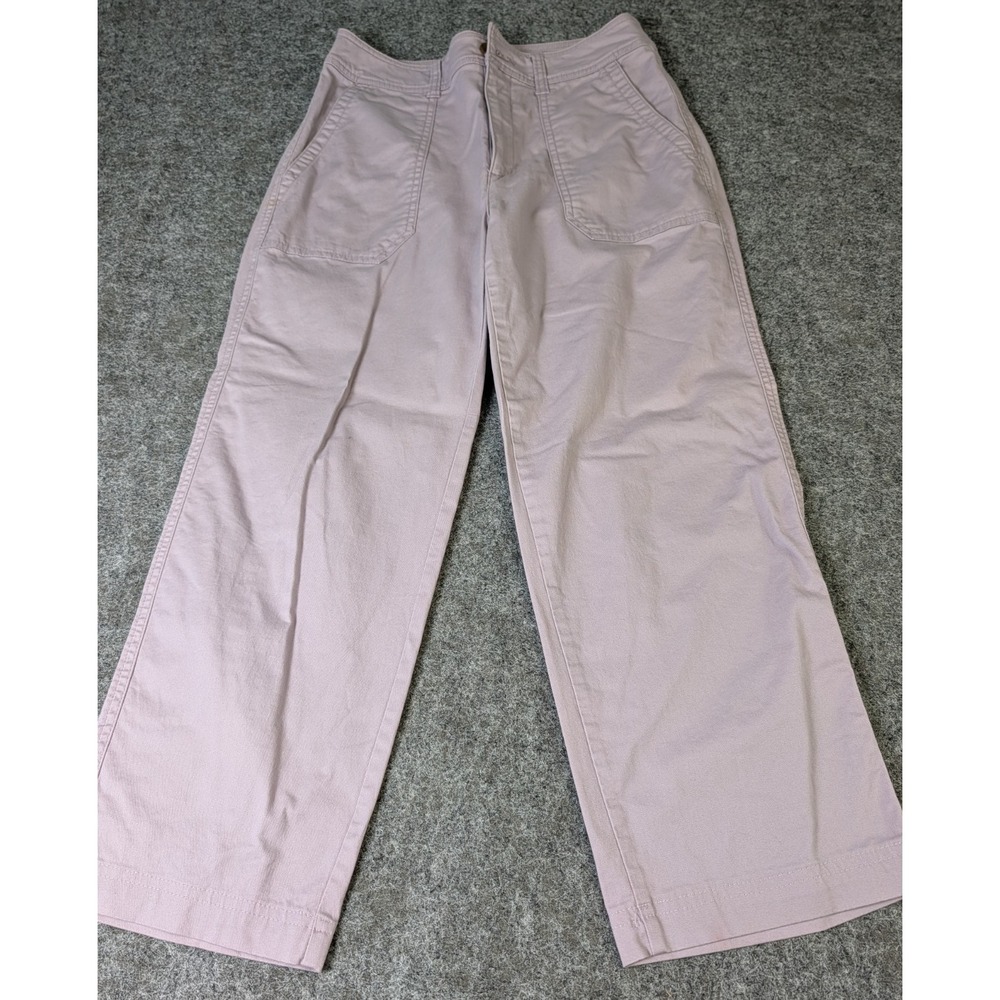 GAP Girlfriend Khakis Lavender Chinos Women's 6 Wide Leg Crop Pants EUC - Picture 1 of 11